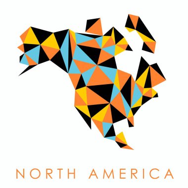 Kuzey Amerika üçgenler vektör - geometrik tarzı illüstrasyon göster.