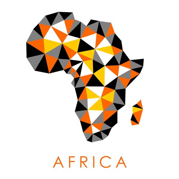 Africa low-poly modern style vector map. Simple graphics.