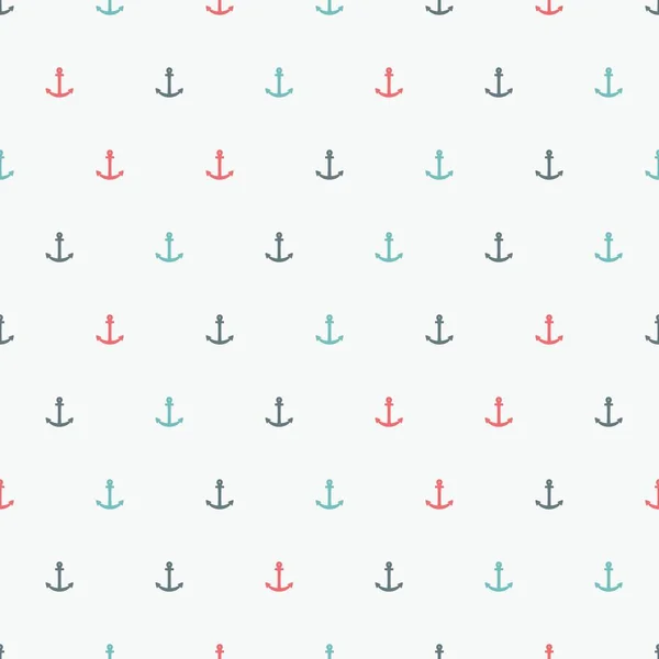 锚点向量纹理 简单的柔和的颜色例证 稀疏无缝航海背景 — 图库矢量图片