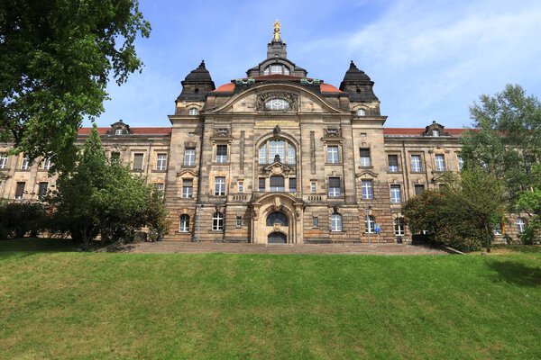 Dresden city in Germany. State of Saxony Government Office (Sachsische Staatskanzlei).