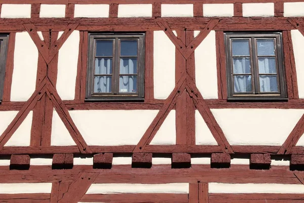 Estrutura Madeira Alemanha Antiga Arquitetura Residencial Nuremberga — Fotografia de Stock