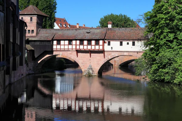 Nuremberg City Germany River Pegnitz Architecture Henkerhaus — Stock Photo, Image