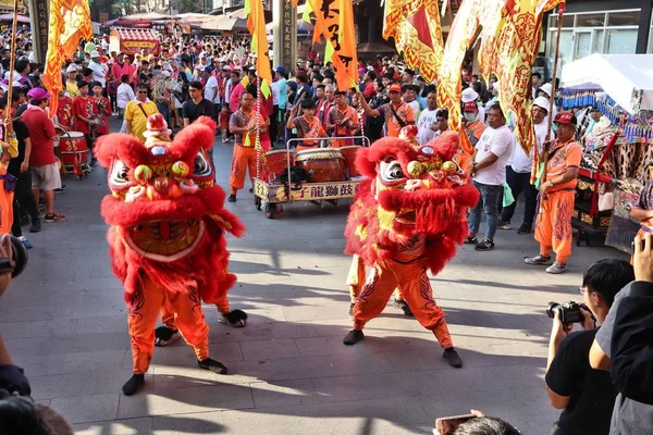 Lukang Taiwan Dezember 2018 Traditionelle Drachenkostümfeiern Mazu Tempel Lukang Taiwan — Stockfoto