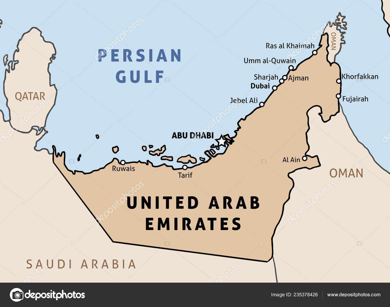 Объединенные арабские на английском. Карта ОАЭ С Эмиратами. Арабские эмираты политическая карта. Расположение Эмиратов на карте ОАЭ.