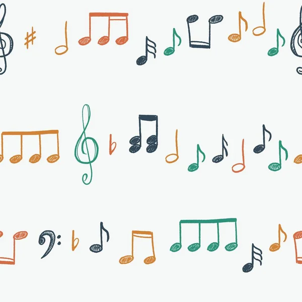 Music Notes Clefs Seamless Pattern Vector Musical Texture — Stock Vector