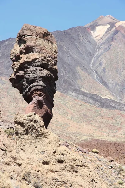 Tenerife Volcanic Landscape Finger God Rock Mount Teide National Park — Stock Photo, Image