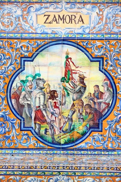 Sevilla Spanien November 2012 Zamora Azulejos Thema Detail Der Berühmten — Stockfoto