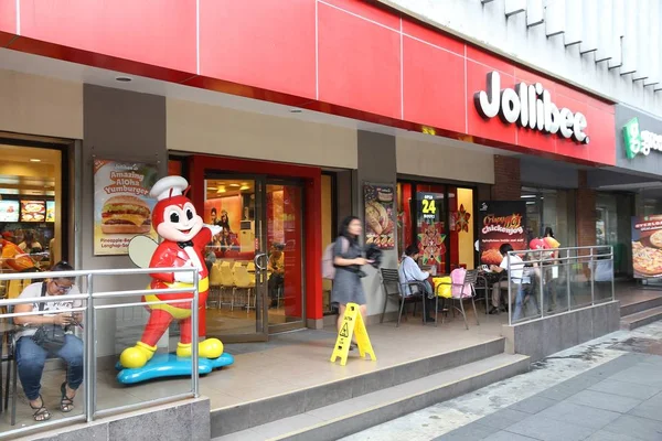 Manila Filipinas Diciembre 2017 Gente Visita Restaurante Comida Rápida Jollibee — Foto de Stock