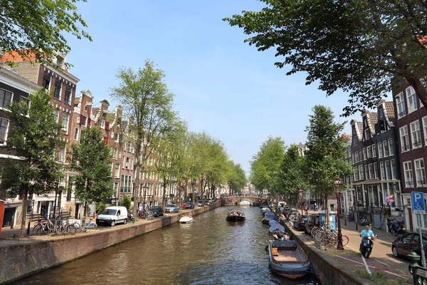 Amsterdão Países Baixos Julho 2017 Canal Leidsegracht Amsterdã Holanda Amesterdão — Fotografia de Stock