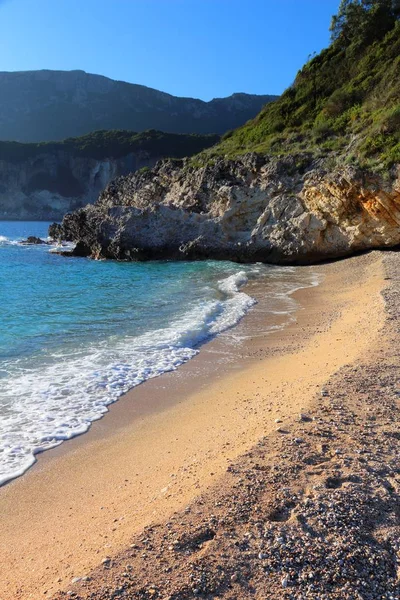 Corfu Island Landscape Rovinia Beach Liapades — Stock Photo, Image