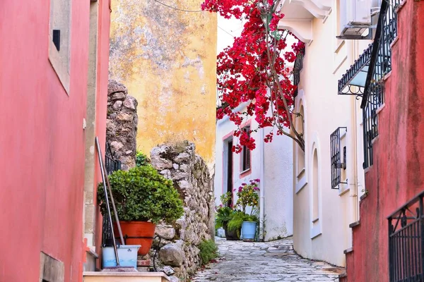 Griechisches Dorf Auf Der Insel Korfu Sinaraden Ländliches Griechenland — Stockfoto