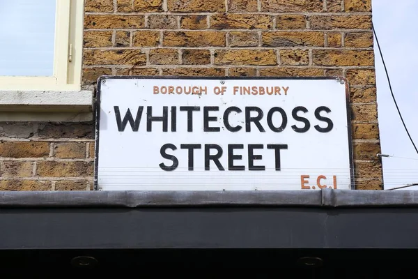 Уайткросс Стрит Знак Излингтоне Лондон Великобритания — стоковое фото