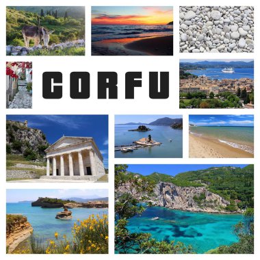 Corfu Yunan Adası fotoğraf kolaj - seyahat yer kartpostal kimden Yunanistan.