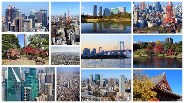 Tokyo Photo Collage Japan City Places Collection — Stock Photo, Image