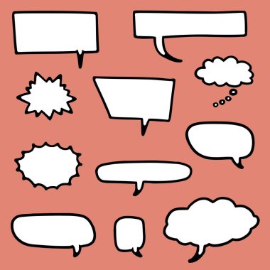 Boş konuşma balonları ayarla - vektör çizim kopya alanı ile.