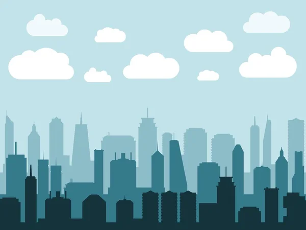 Cidade Vectora Ilustração Moderna Cidade Skyline Arranha Céu — Vetor de Stock