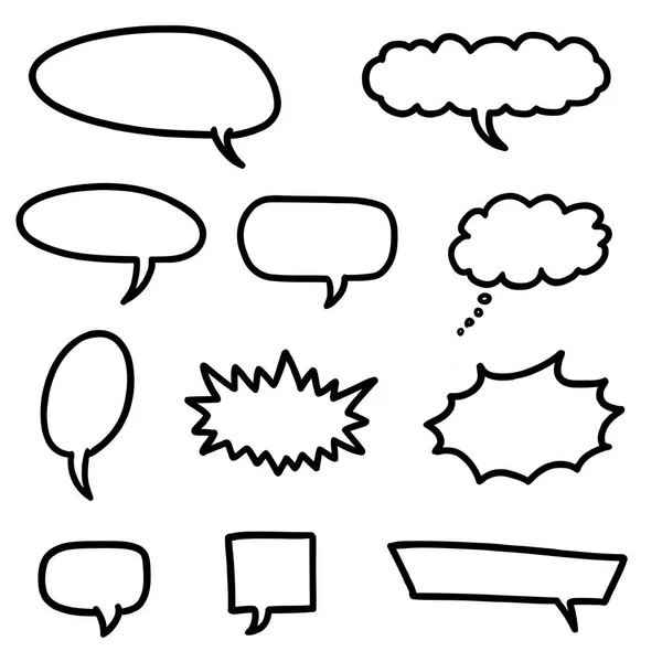 Cartoon Speech Bubble Set Vector Illustration Elements — Stock Vector