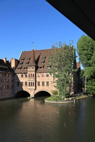 Ville Historique Nuremberg Allemagne Région Franconie Centrale Hôpital Saint Esprit — Photo