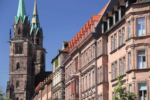 Nürnberg City Niemczech Region Środkowej Frankonii Kościół Lorenz Świętego Wawrzyńca — Zdjęcie stockowe