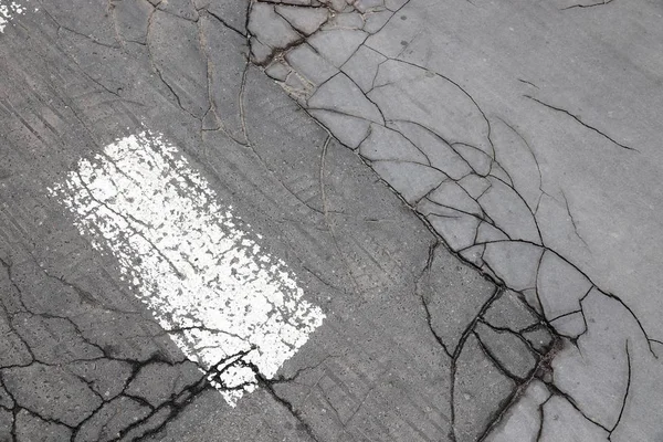 Straßenschäden Probleme Mit Der Verkehrsinfrastruktur Flickschusterstraße — Stockfoto