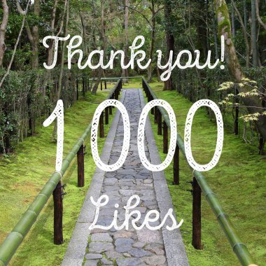 1000 sever - sosyal medya başarı. Şirket online topluluk teşekkür notu. 1k izler.