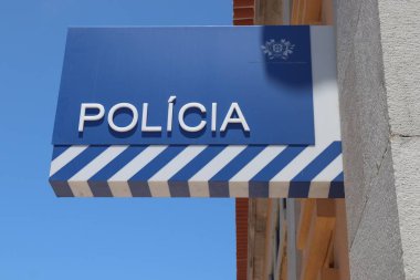Cascais, Portekiz - 21 Mayıs 2018: karakolda Cascais, Portekiz. Genel güvenlik polis (Psp tam adıdır Portekizce kuvvet).