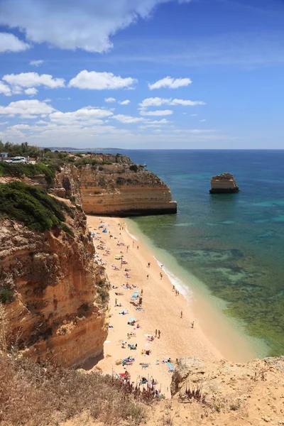 Marinha Strandlandschaft Praia Marinha Portugiesische Atlantikküstenlandschaft Der Algarve Region — Stockfoto