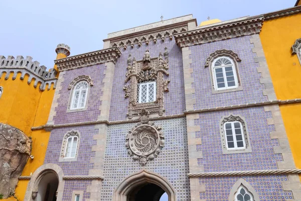 Palazzo Pena Sintra Portogallo Neo Manueline Finestra Azulejo Piastrelle — Foto Stock