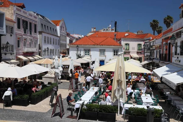 Cascais Portugal May 2018 Tourists Visit Downtown Cascais Portugal Had — Stock Photo, Image