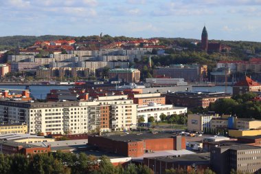 Göteborg, İsveç - Lindholmen ve Masthugget İlçe ile kentsel cityscape.