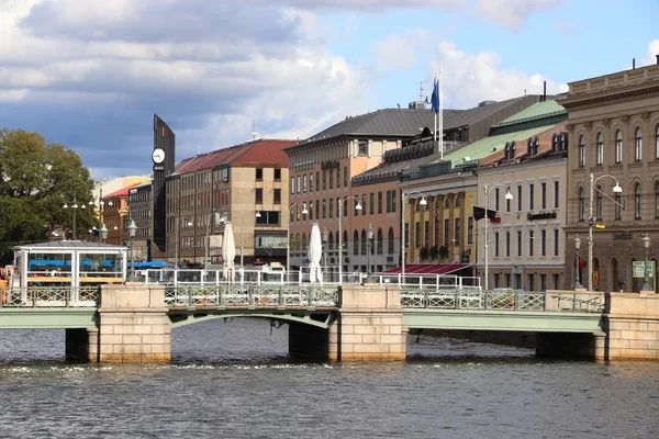 瑞典哥德堡 2018年8月26日 瑞典哥德堡的斯托拉哈姆纳伦运河城市景观 哥德堡是瑞典第二大城市 — 图库照片