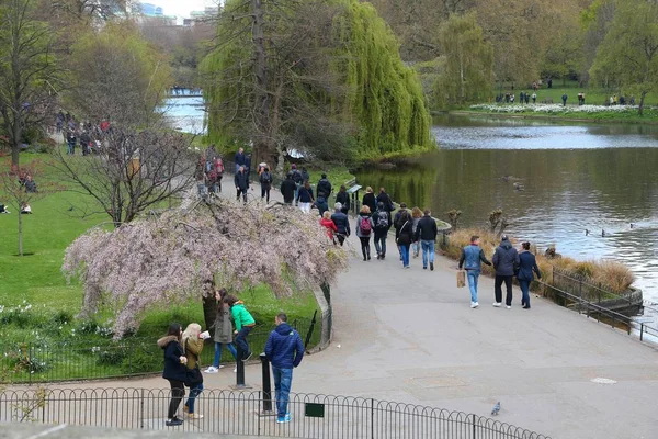 Londres Avril 2016 Les Gens Visitent James Park Londres Londres — Photo