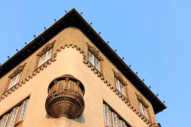 Romanya'da Targu Mures şehir. Kültür Sarayı (Palatul Culturii). Tiyatro, konser salonu ve Kütüphane Binası.