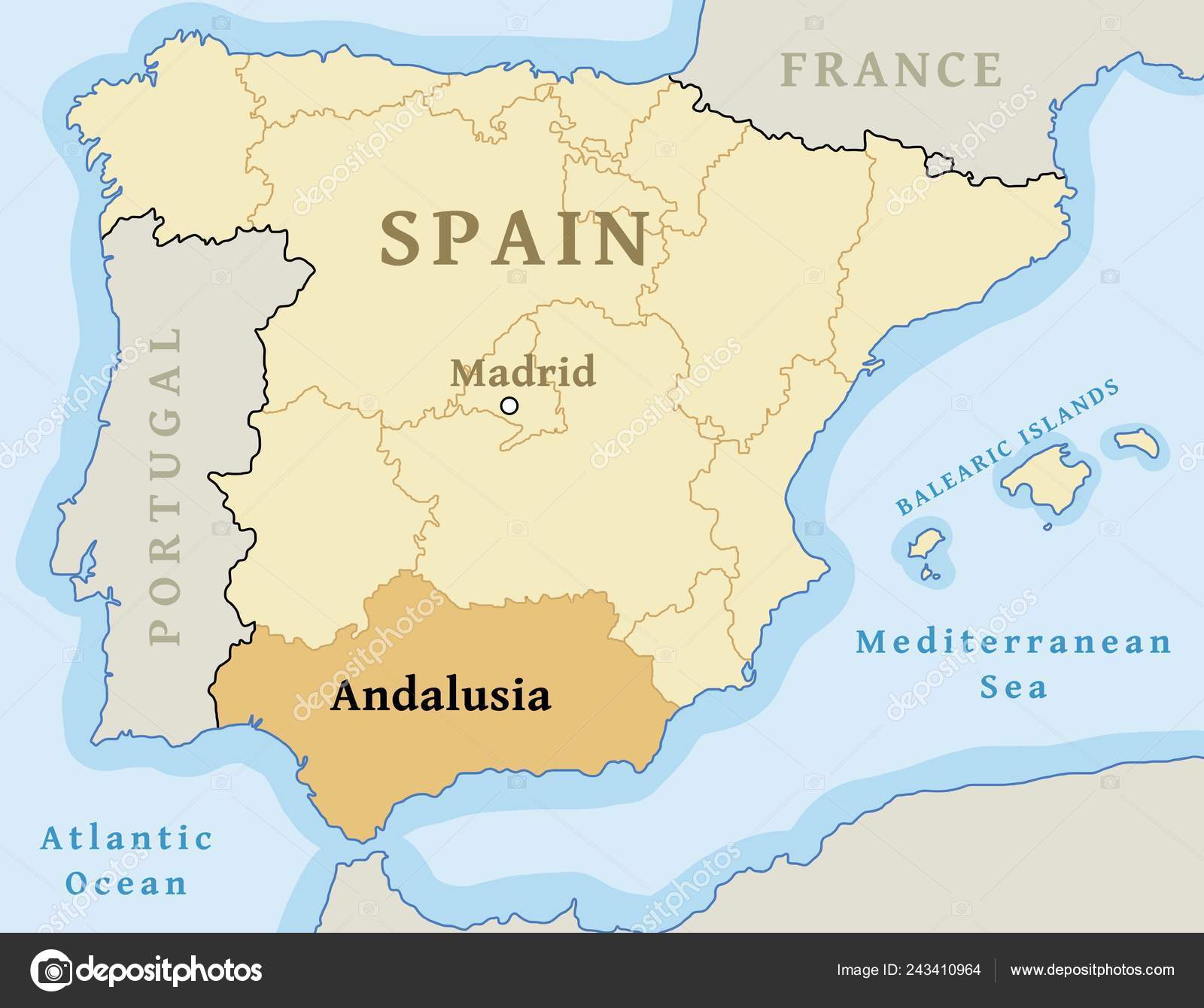 Ilustração do mapa de espanha