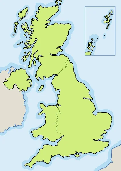 Regno Unito Blank Map Vector Copyspace Notizie — Vettoriale Stock