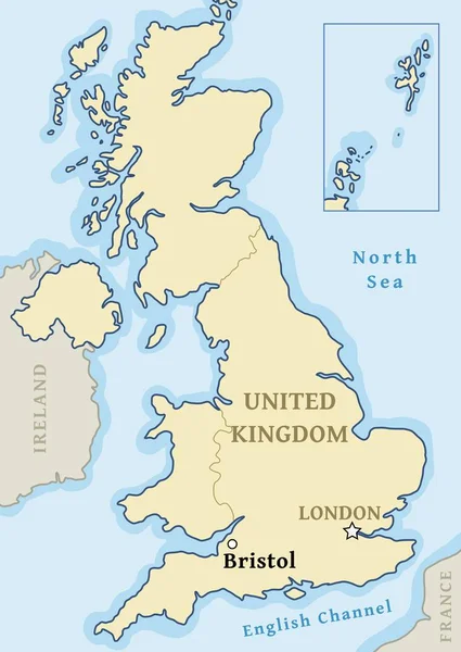 ブリストル イギリス地図の場所 イギリス イギリスのマップ でマークされている都市 ベクトル図 — ストックベクタ