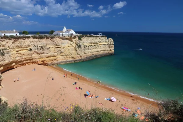 Algarve Πορτογαλία Senhora Rocha Beach Λευκό Παρεκκλήσι Δήμος Lagoa — Φωτογραφία Αρχείου