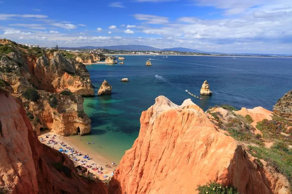 Portugalsko Atlantické Pobřeží Krajina Regionu Algarve Praia Camilo Písečná Pláž — Stock fotografie