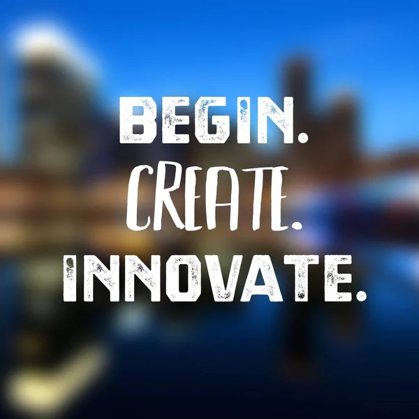 Afiche Motivación Inicio Tecnología Empezar Crear Innovar — Foto de Stock