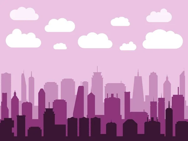 Vecteur Silhouette Ville Skyline Illustration Paysage Urbain Moderne — Image vectorielle