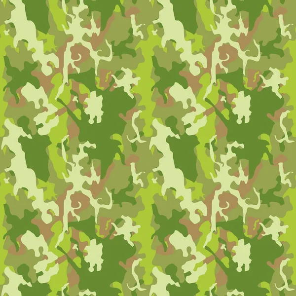 Patrón Moda Camuflaje Textura Camuflaje Militar Verde Del Bosque Sin — Archivo Imágenes Vectoriales