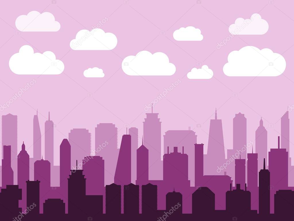 City skyline silhouette vector. Modern urban cityscape illustration.