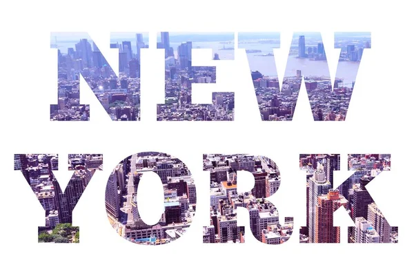New York Sign City Name Background Travel Postcard Photo — Stock Photo, Image