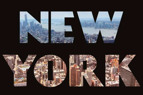 New York Text Sign City Name Background Travel Postcard Photo — Stock Photo, Image