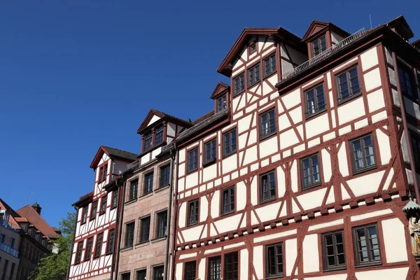 Estrutura Madeira Alemanha Antiga Arquitetura Residencial Nuremberga — Fotografia de Stock