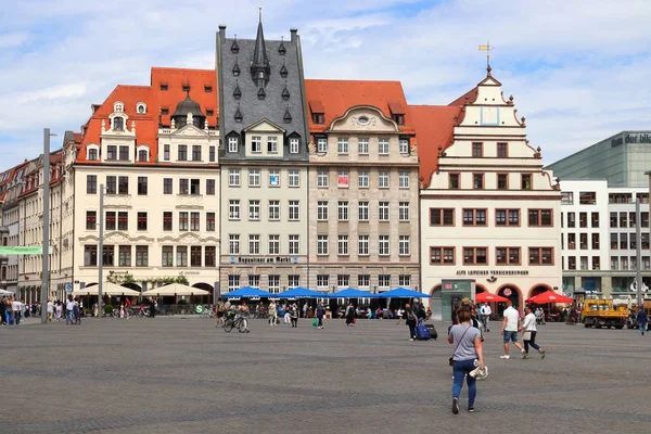 Leipzig Allemagne Mai 2018 Les Gens Visitent Place Markt Leipzig — Photo