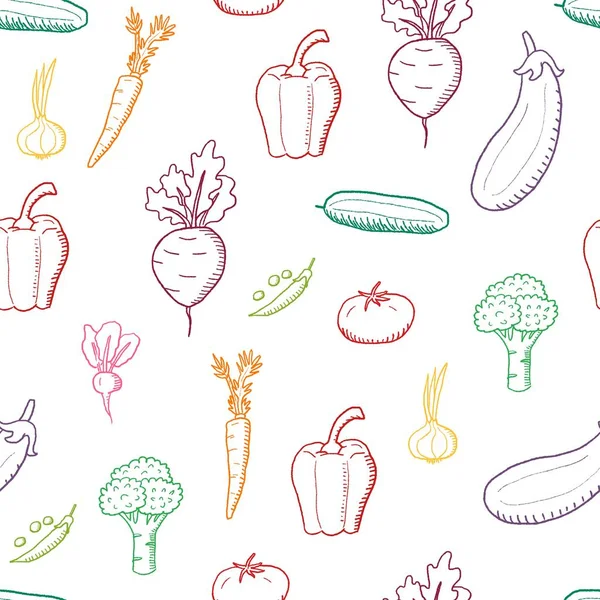 Zeleninový Vektor Textura Zeleninové Zeleniny Bezproblémový Módní Design — Stockový vektor