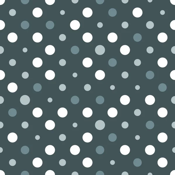 Naadloze Polka Dot Textuur Wit Zilver Grijs Retro Polka Dots — Stockvector