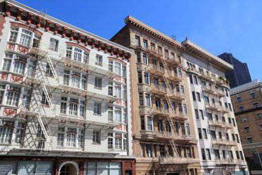San Francisco şehir-Nob Hill bölgesinde güzel eski mimari.