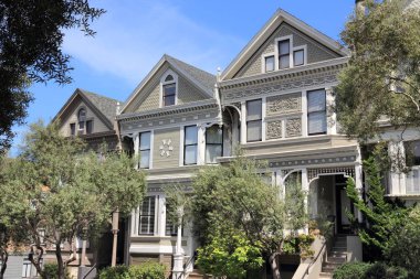 San Francisco - Western ek mahallede Victoria satır evleri.